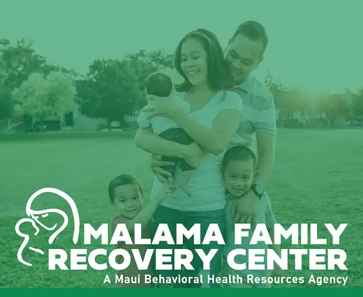 Family enjoying time together outdoors at Malama Family Recovery Center, a detox center in Hawaii.